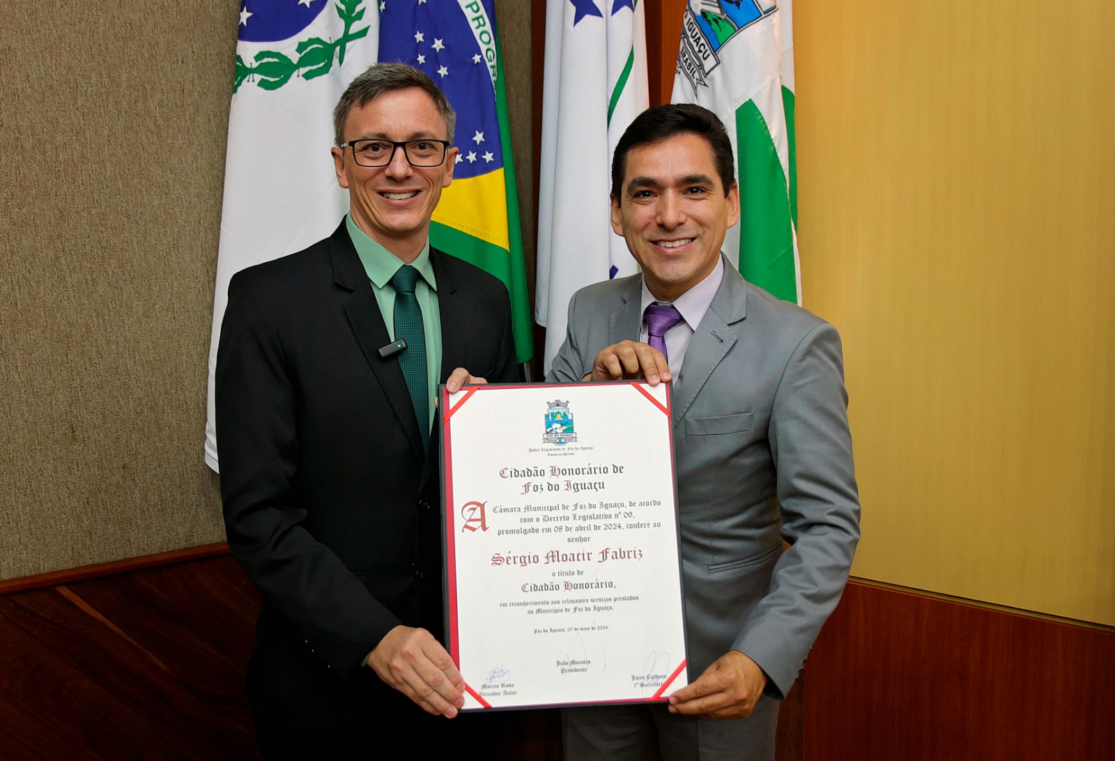 Diretor da Unioeste, Sérgio Fabriz, é Cidadão Honorário de Foz do Iguaçu