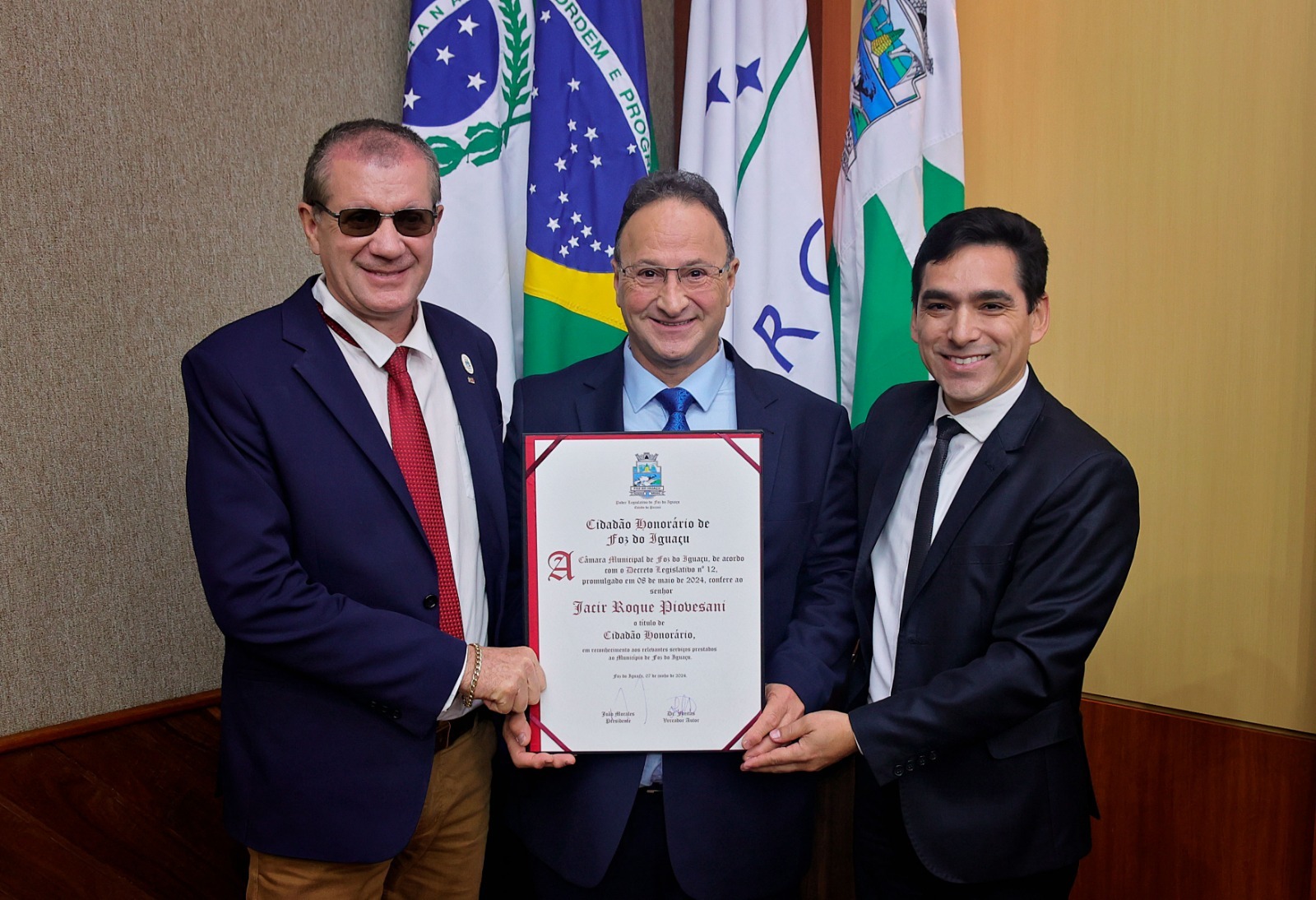 Empresário Jacir Piovesani é Cidadão Honorário de Foz do Iguaçu